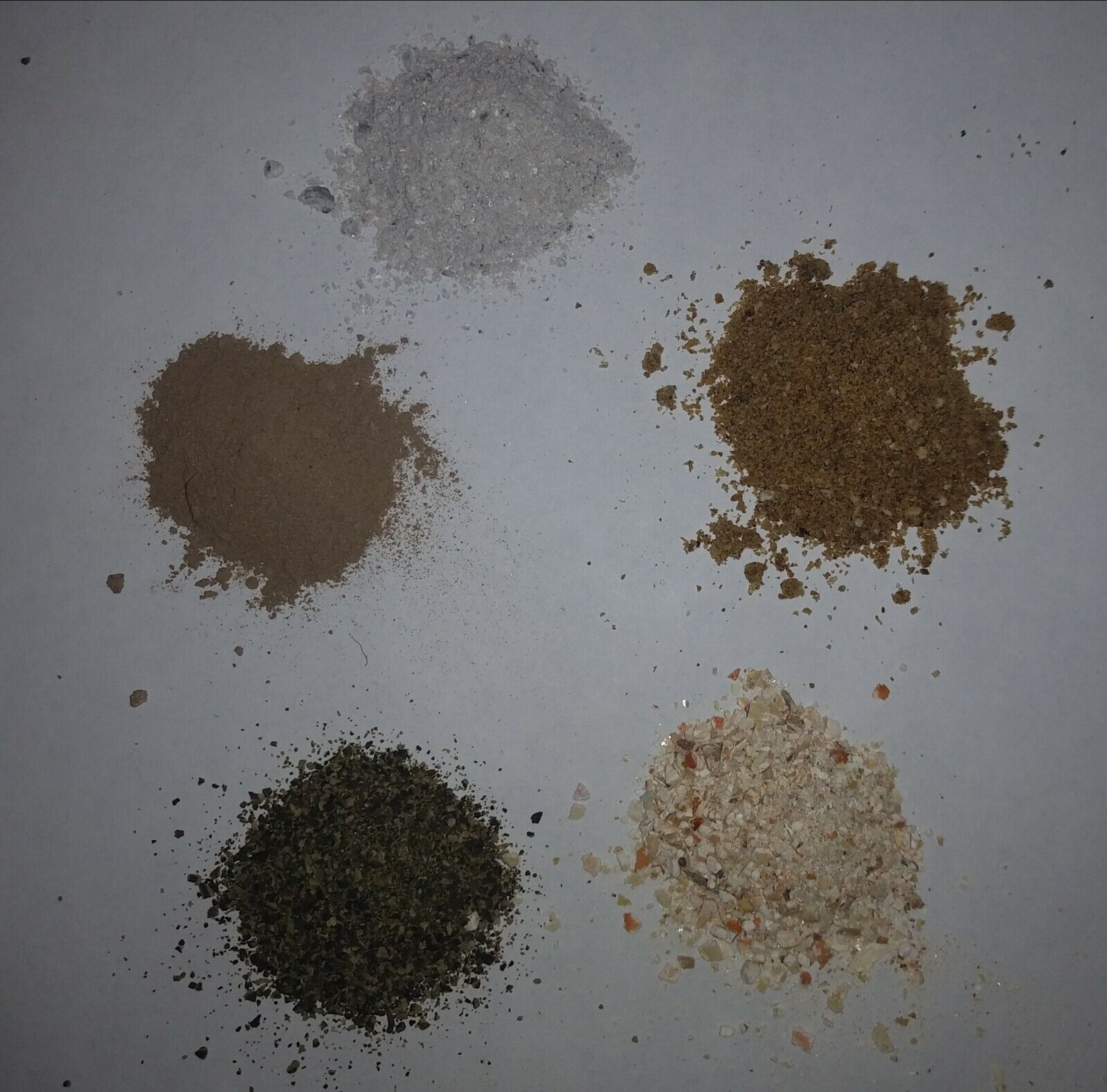 1 Lb of each... Bat Guano, Fish Meal, Crab Meal, Oyster Shell Powder & Kelp Meal