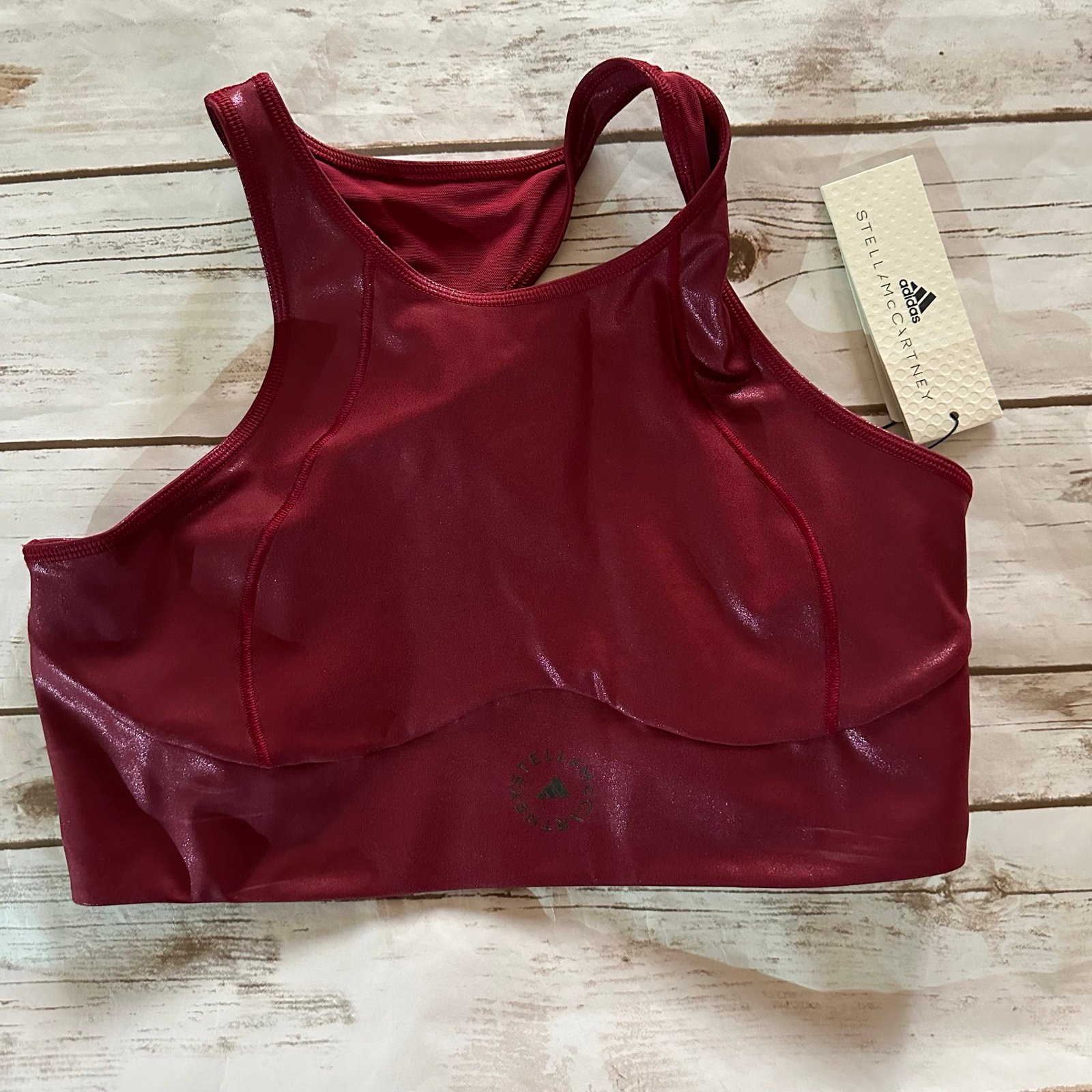 Stella McCartney adidas burgundy sports bra nwt L