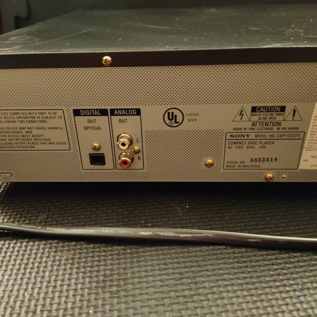 Sony CDP-CE275 5-Disc Carousel CD Changer Player w/ Optical Digital Audio - detail