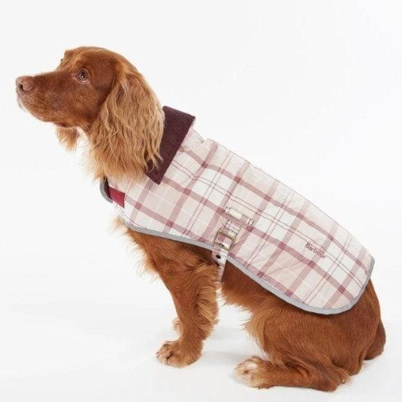 sz M Barbour Wetherham Tartan Dog Coat in dewberry MSRP90 Lgweight Waterproof