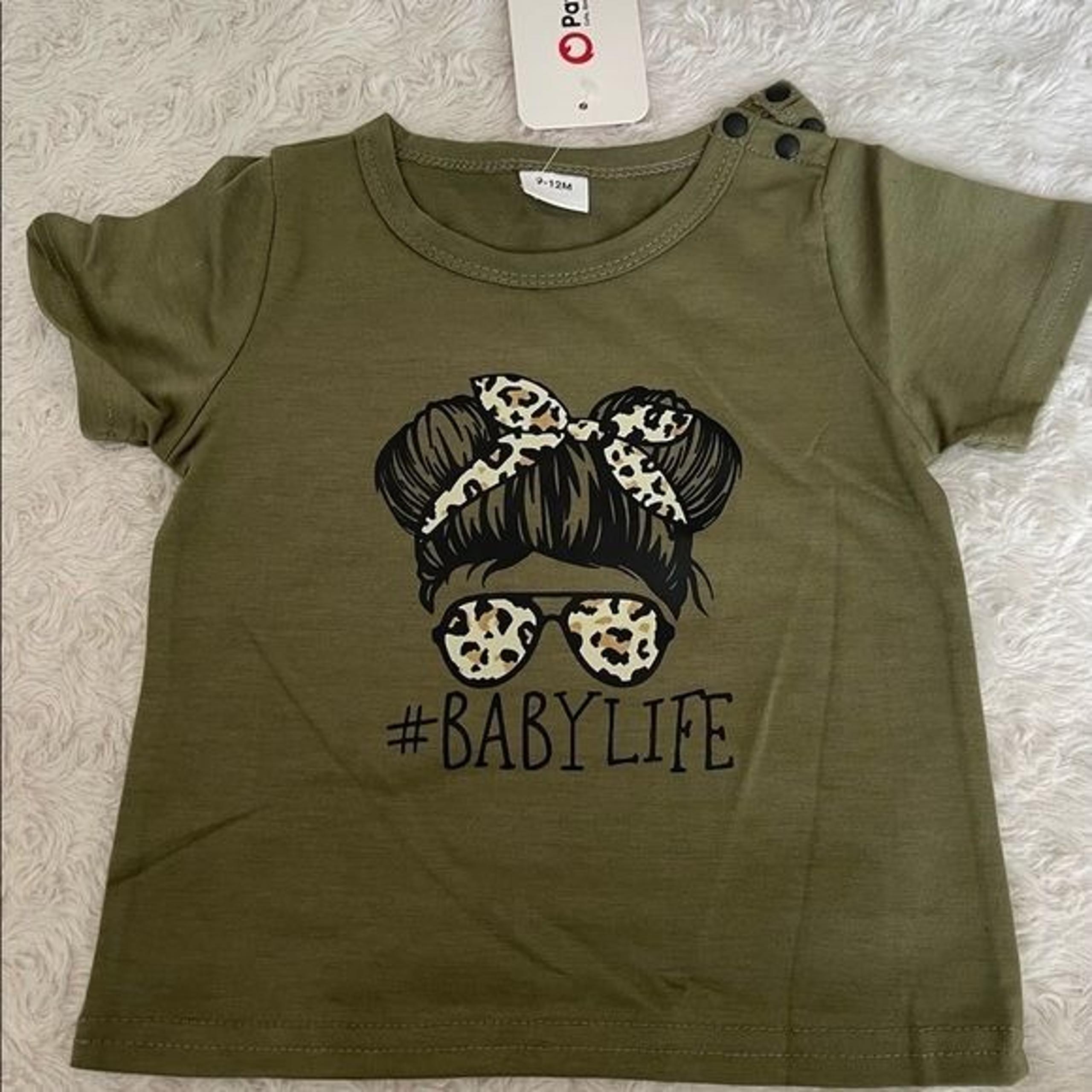 Patpat #Babylife Green Graphic Print T Shirt Top Size 9-12mo