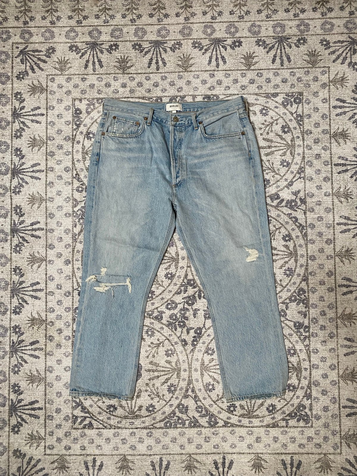 AGolde Riley high rise crop straight (pair for sale has some distressing but the