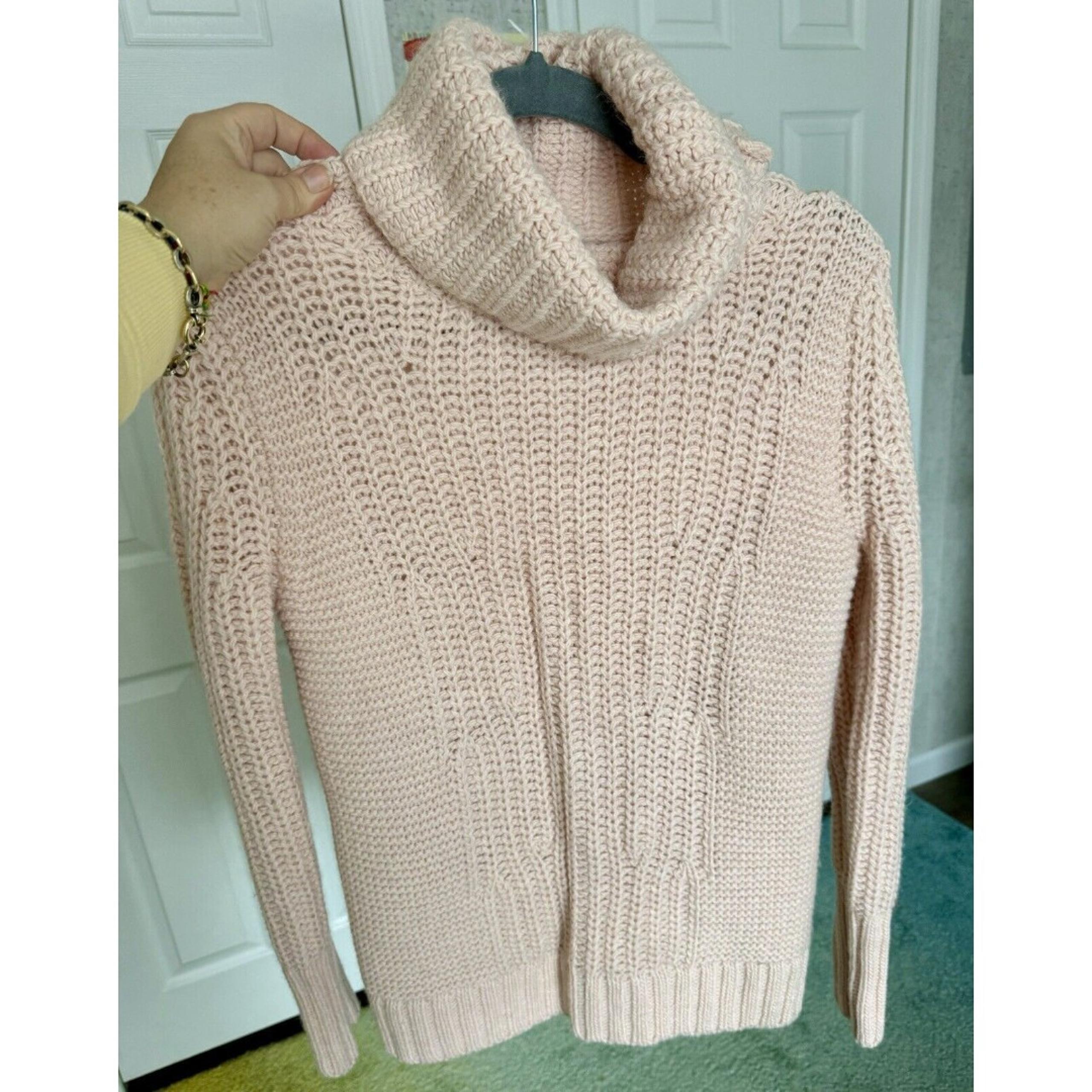 NWOT Banana Republic Italian Yard Knitted Pastel Pink Sweater Small Merino Wool