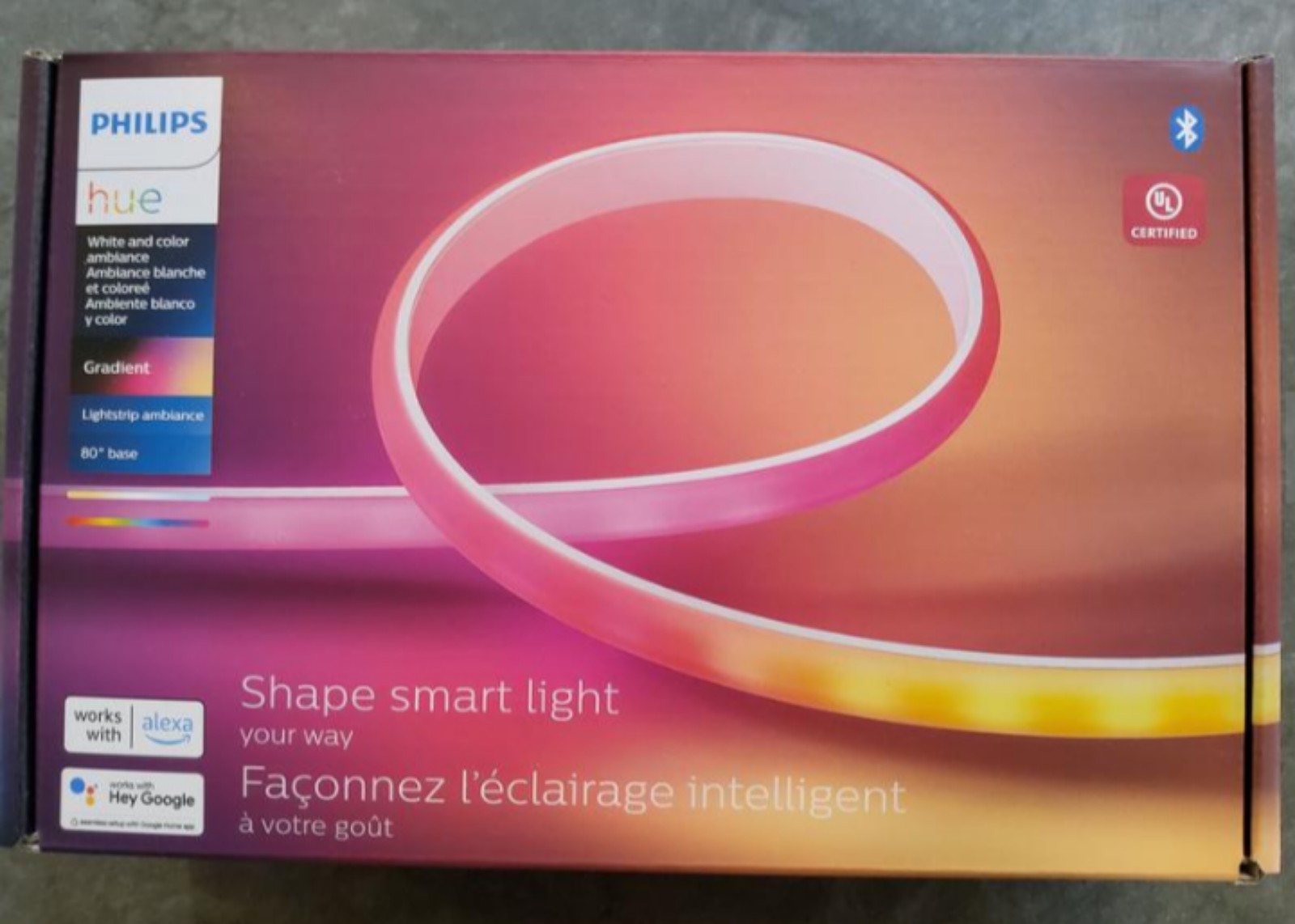 PHILLIPS HUE 6.6 ft. LED Smart Gradient Color Changing Strip Light Base Kit