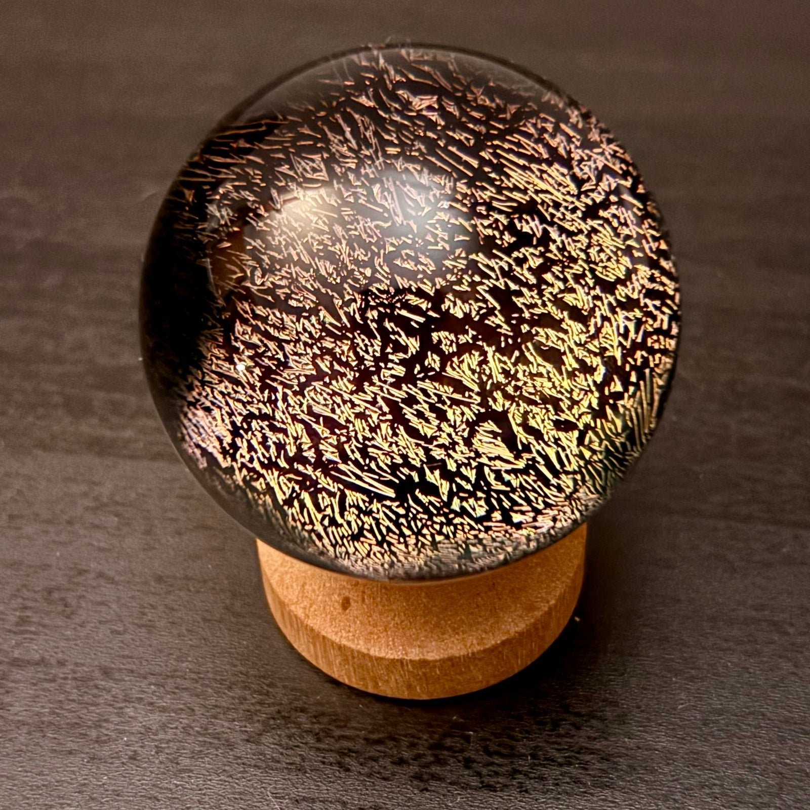 Hand blown glass paperweight marble by Raj Komminemi - Signed - 1.5”