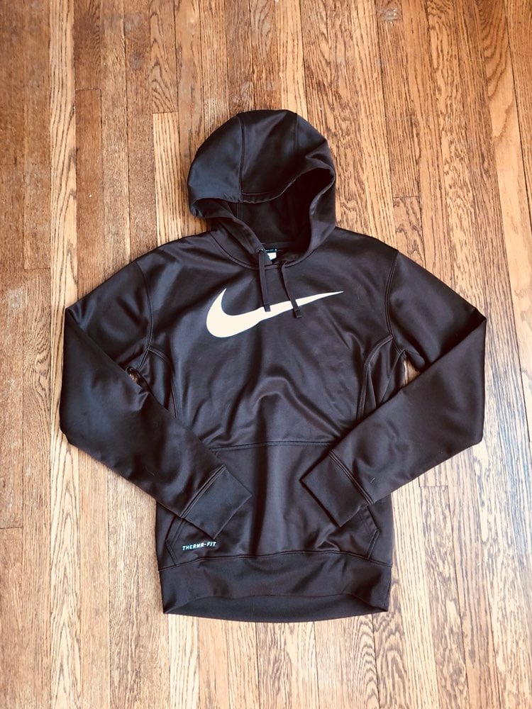 Nike brown therma-fit hoodie swoosh logo mens small womens medium