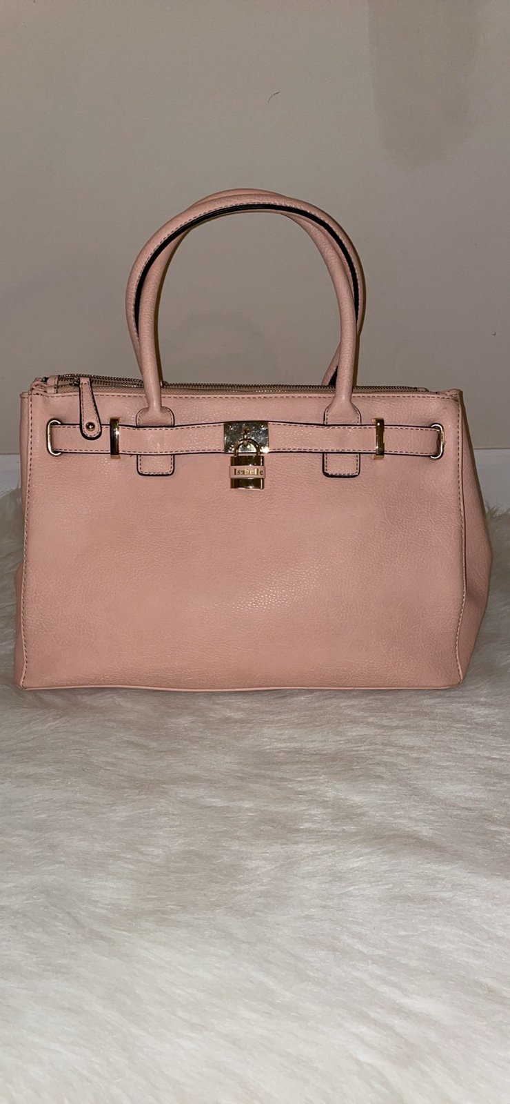 Pink Textured Satchel Bag