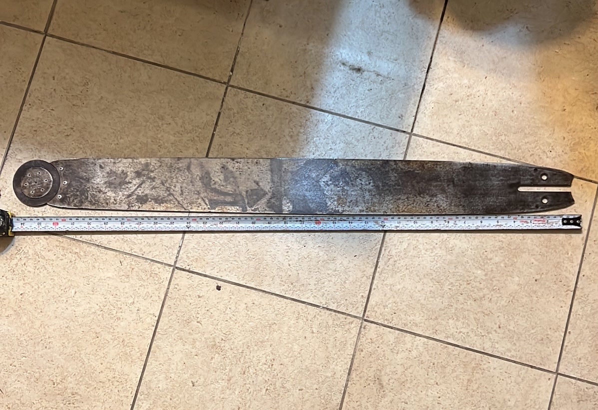 Vintage Oregon chainsaw bar 34.5 in with roller nose