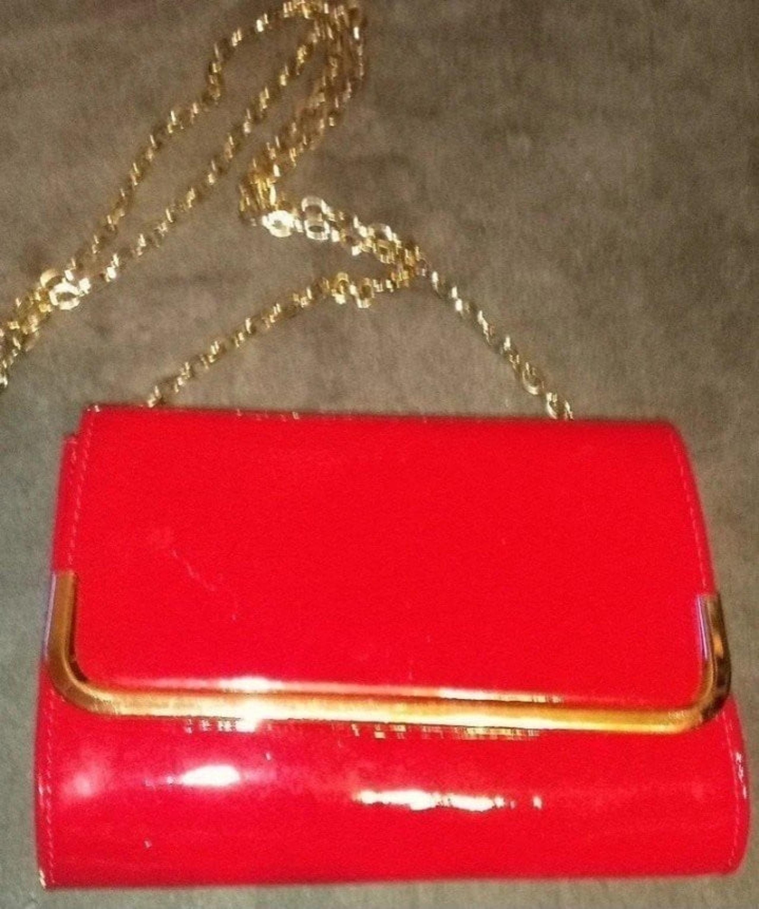 Forever 21 red, gold accents crossbody clutch