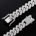 Large Last Supper Silver Plated 16 Iced Cubic Zirconia Cuban Chain Necklace