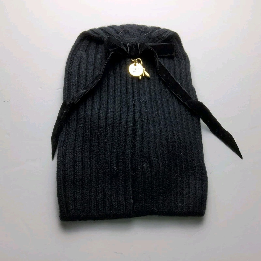 Patrizia Pepe Wool Angora Rabbit Cashmere Ribbed Embellished Knit Hat