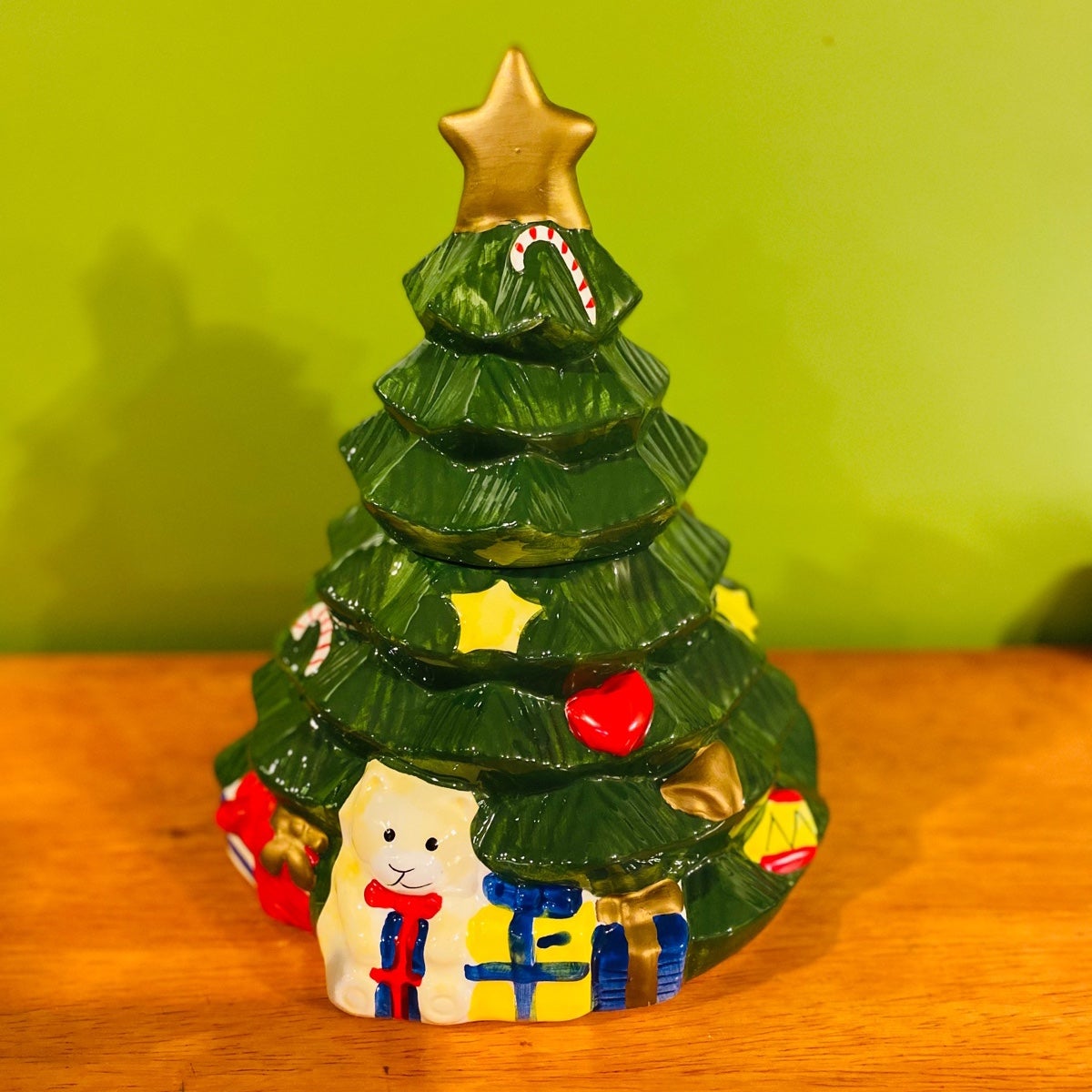 Christmas Tree Handpainted Cookie Jar