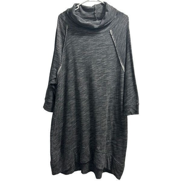 Women’s Grey Bohemian Free People Beach Cowl Neck Dress Sz.S/M