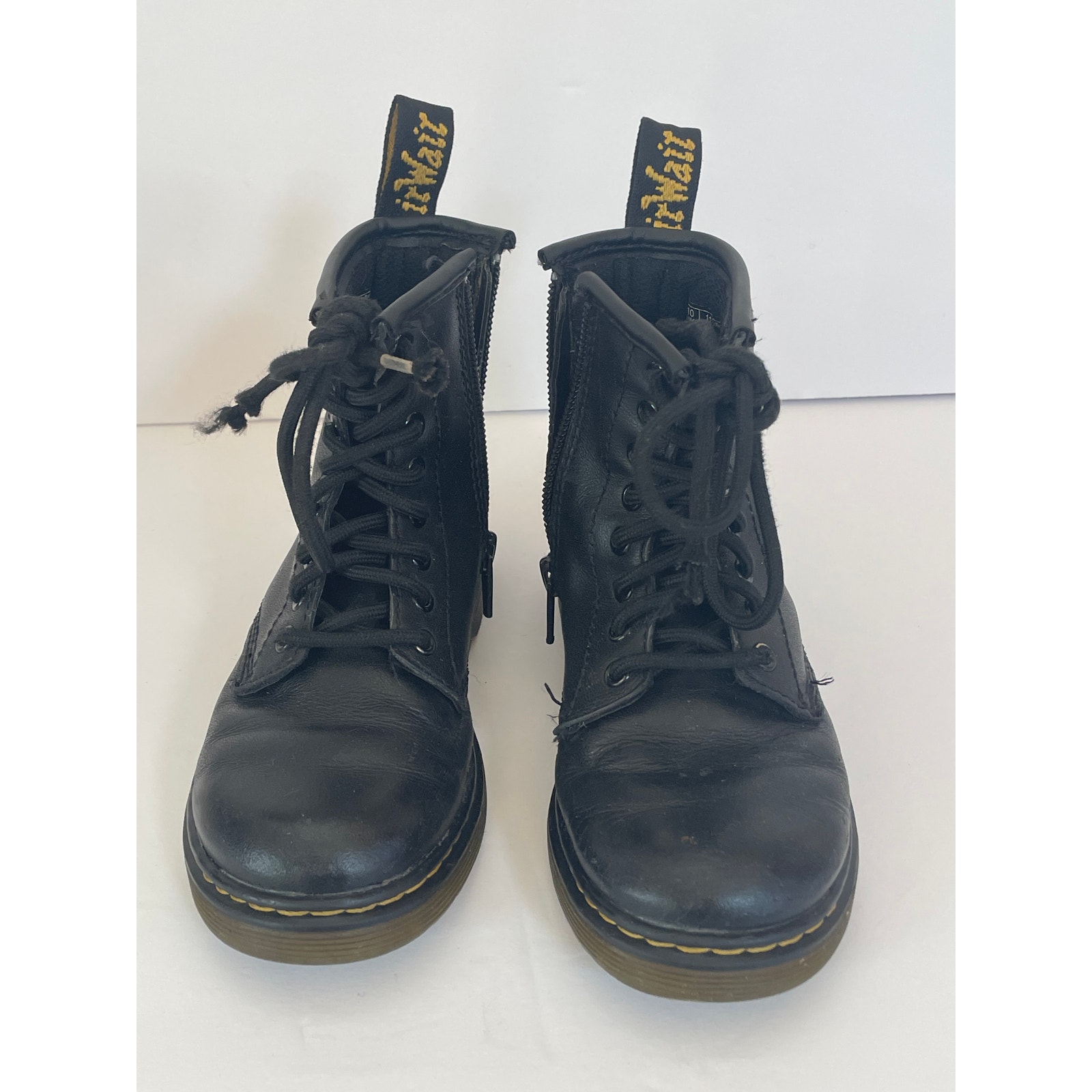 Dr. Martens Black Leather Lace Up Boots Toddler Size 11