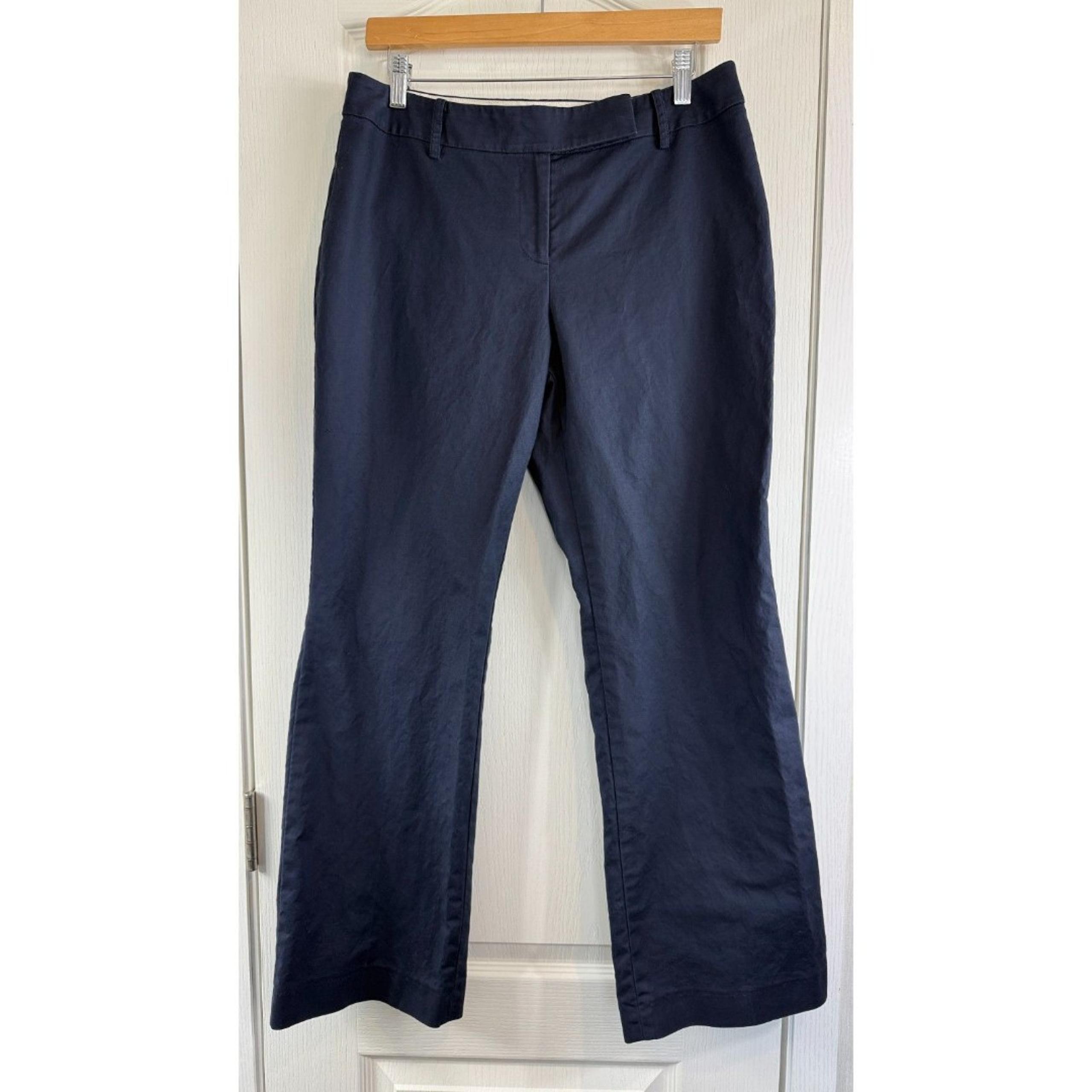 Ann Taylor LOFT Women's Julie Navy Blue Chino Pants Stretch Cotton Size 8