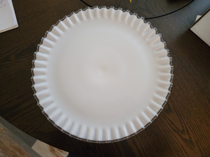 Antique Fenton Milk Glass Cake Stand 13 x 5-Excellent Condition