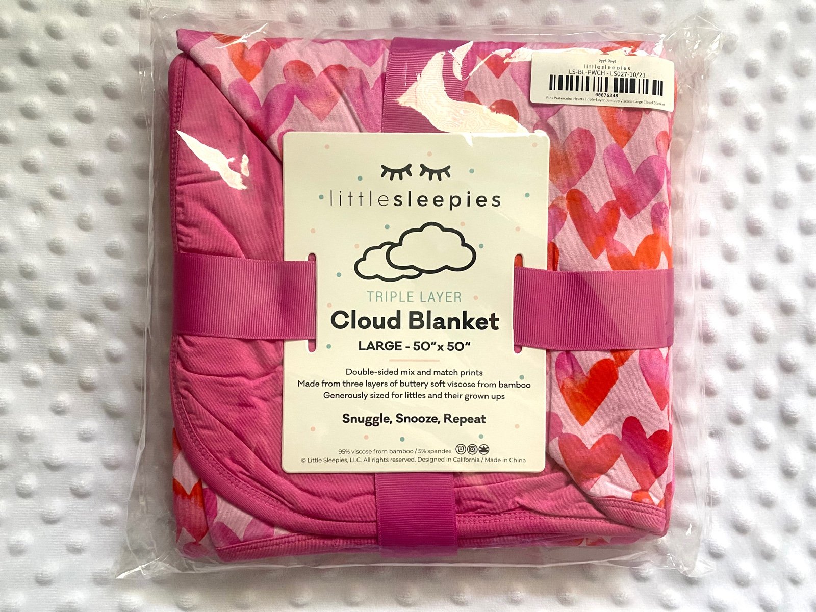 Little Sleepies heart Cloud Blanket