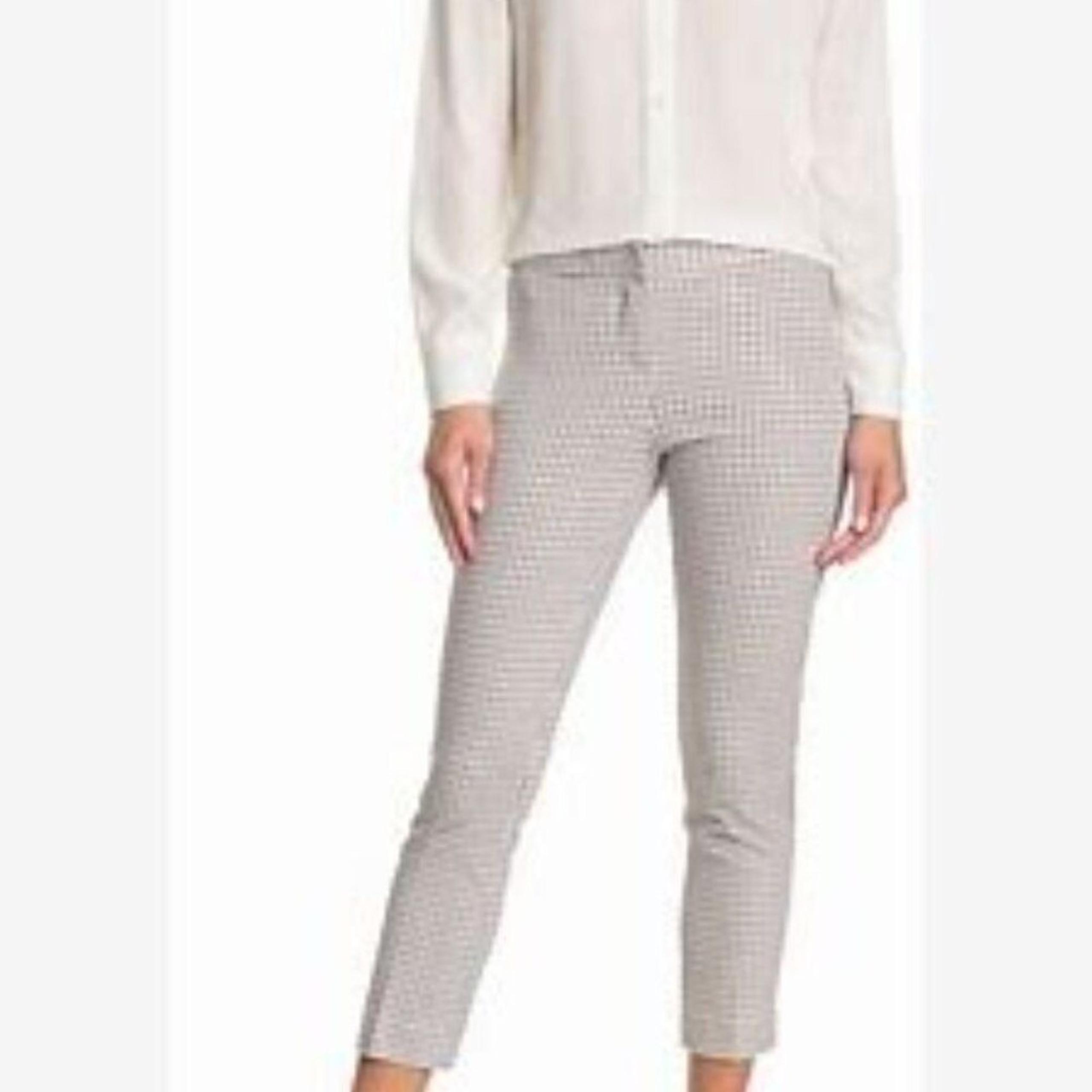 Amanda & Chelsea Gingham Print Ponte Ankle Pants Size: 16 W Spring Core