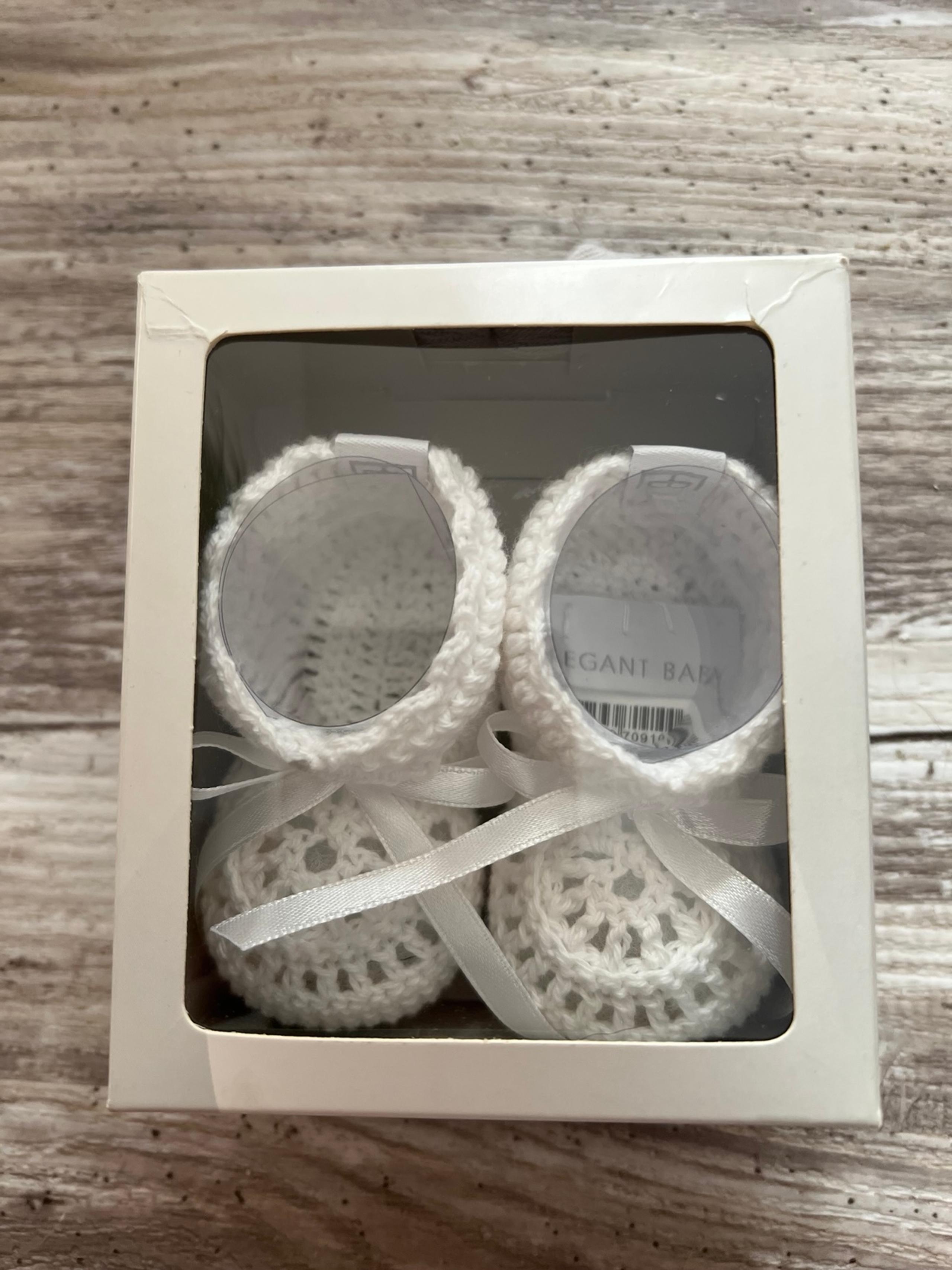 Baby Crochet Knit Booties Size 0-6 Months - Elegant Baby