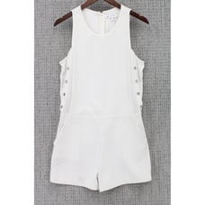 IRO Moltani Romper Womens Size 38 Ecru Sleeveless Designer Lace-Up Scoop Neck
