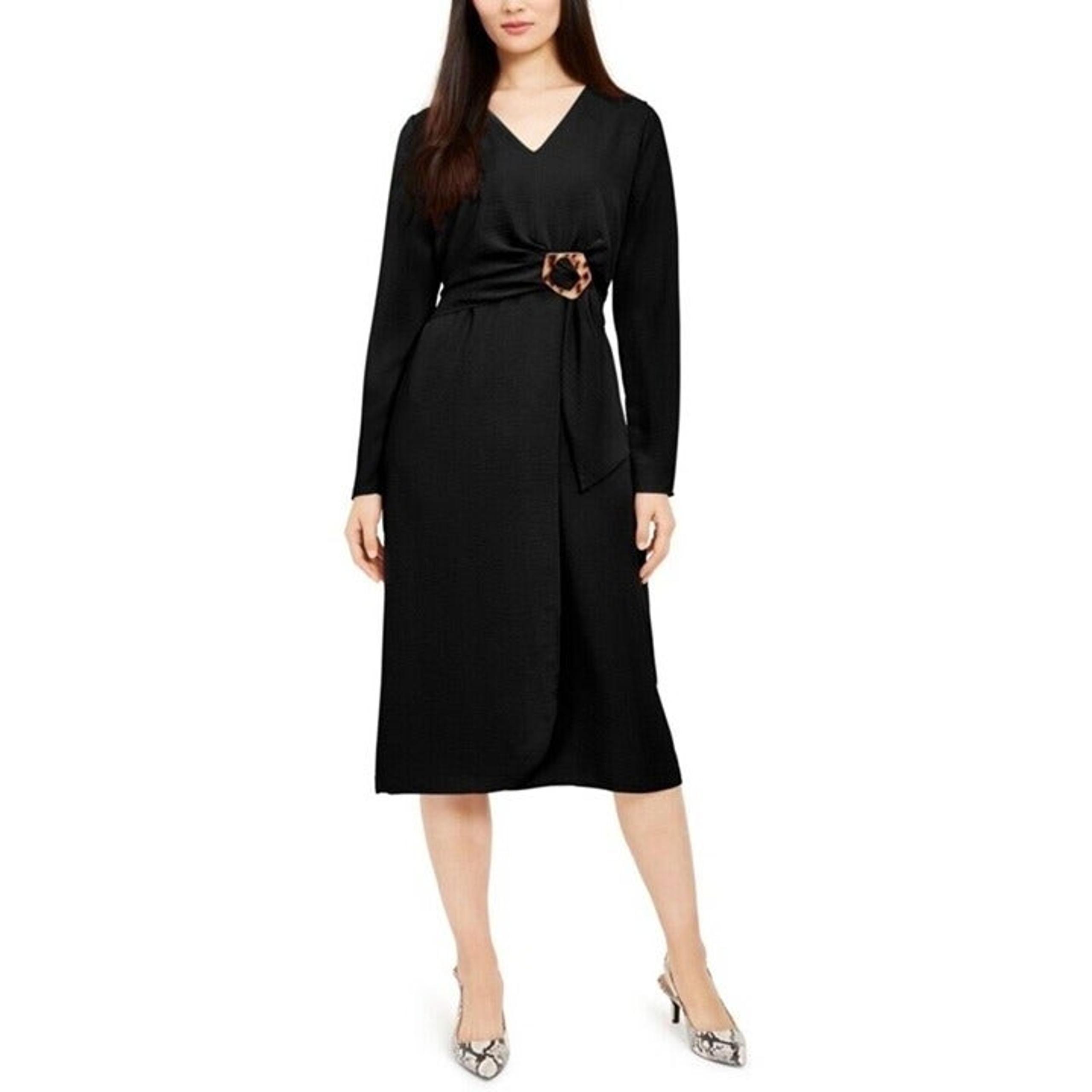 Alfani Women's Petite Hardware Faux-Wrap Dress, Size 4P
