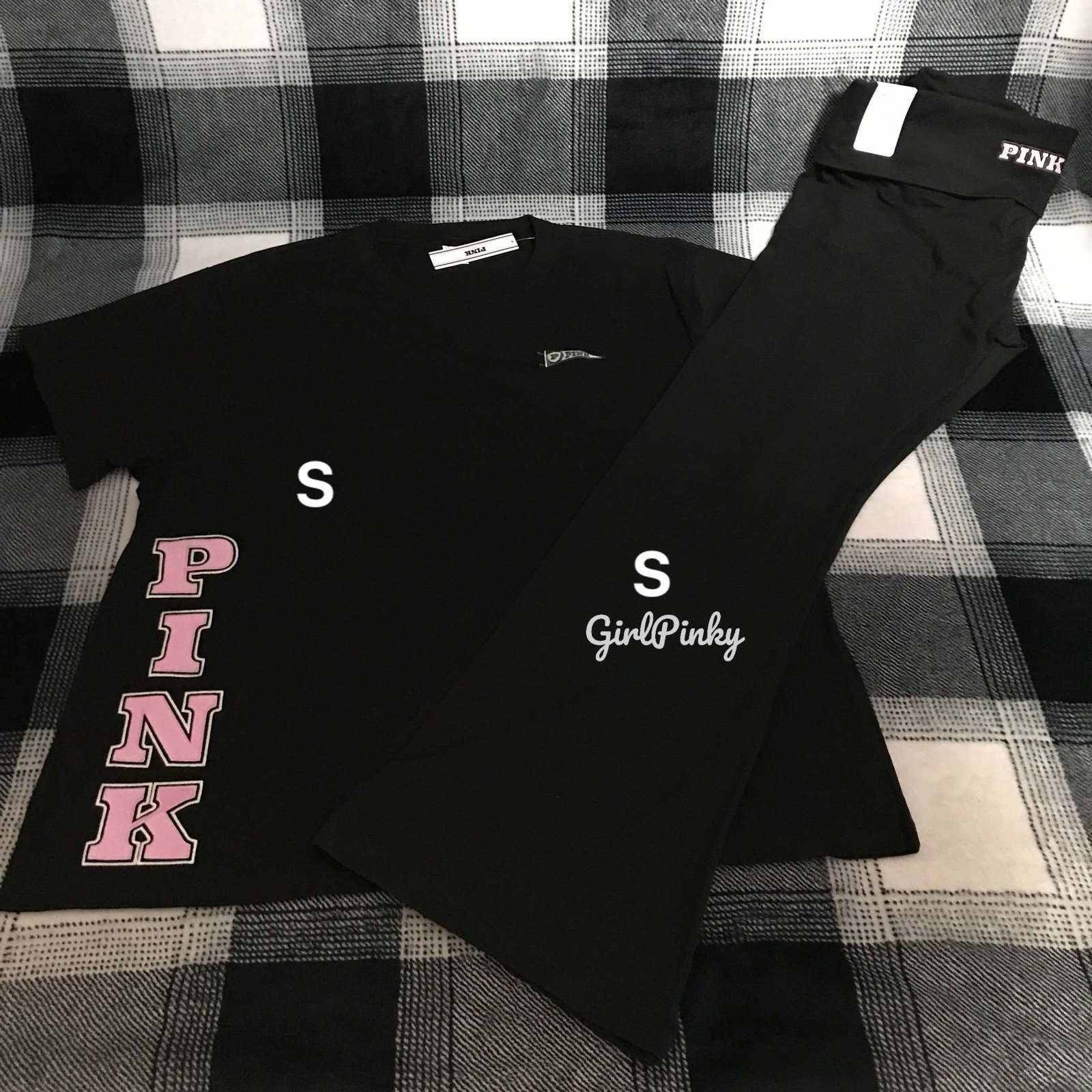 victoria secret PINK flared foldover leggings OUTFIT LIMITED EDITION SIZE SMALL