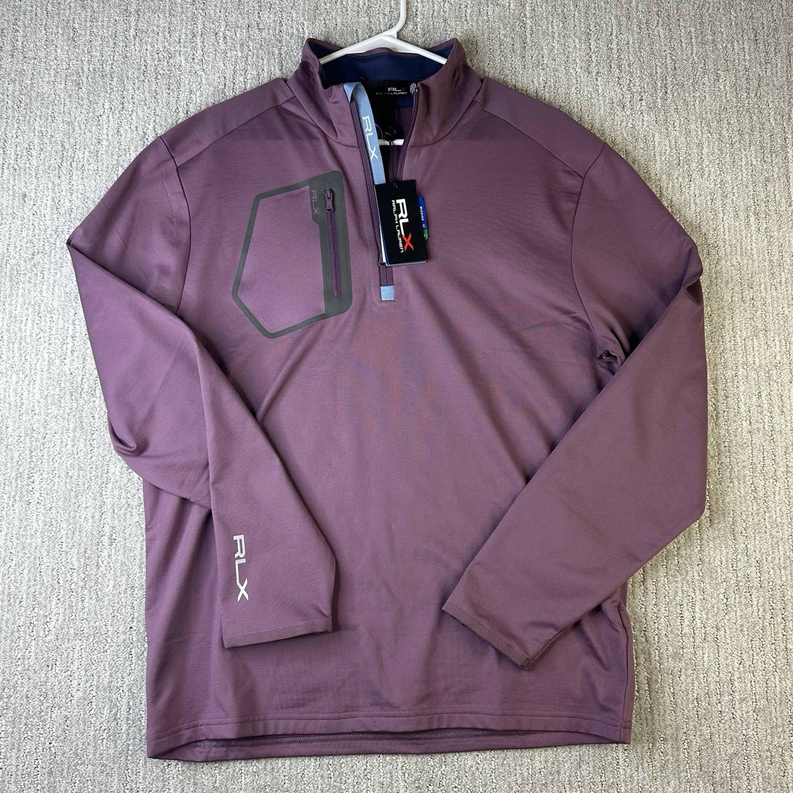 RLX Ralph Lauren 1/4 Zip Golf Pullover Men's Size Medium Performance Purple
