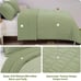 Queen size comforter set green sage seersucker 3 piece