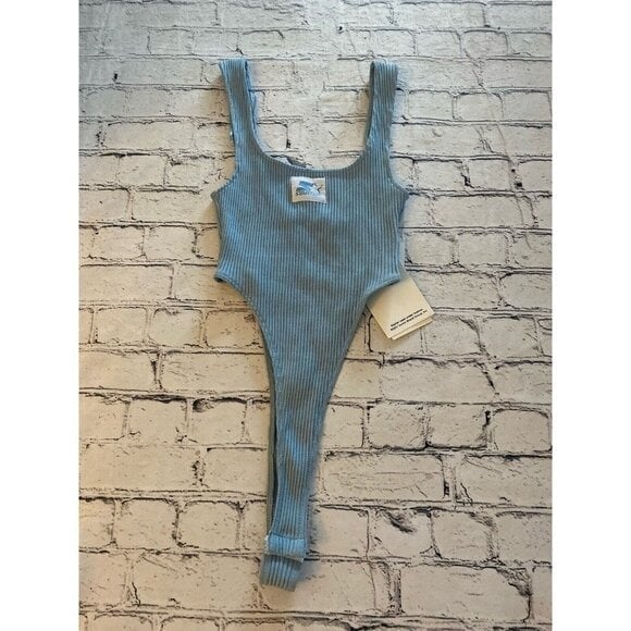Starter And Zara Collab Women 1 Piece Bodysuit Leotard Powder Blue Y2K Sz S New