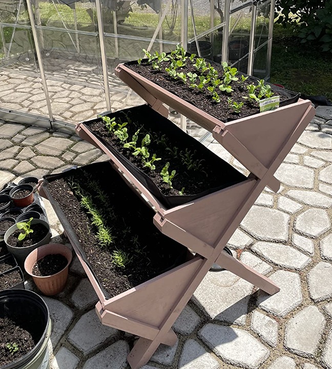 3 Tiers Wooden Vertical Raised Garden Bed with Legs Planter Raised Beds