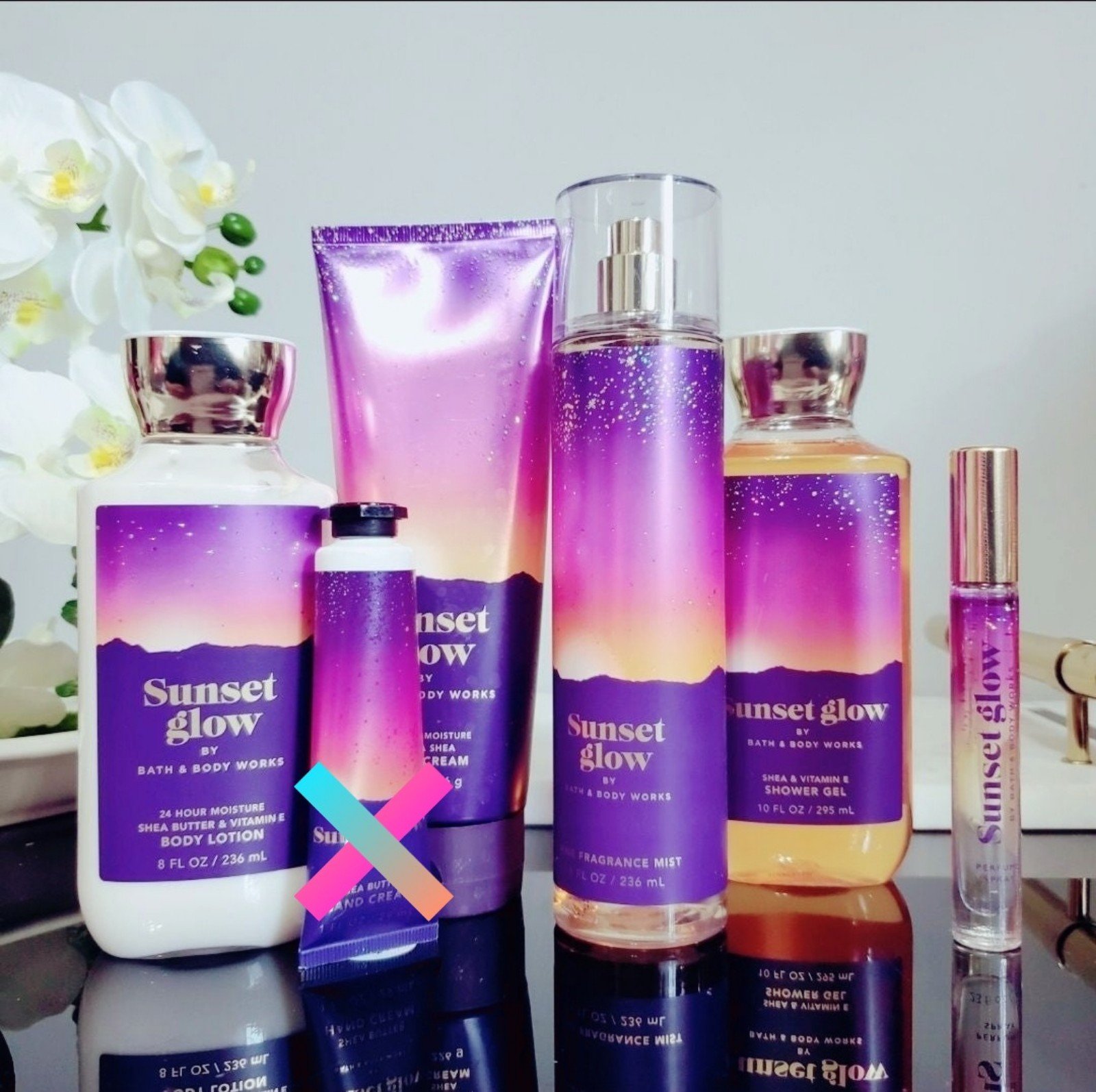 Sunset Glow collection 5pc set bath and body works