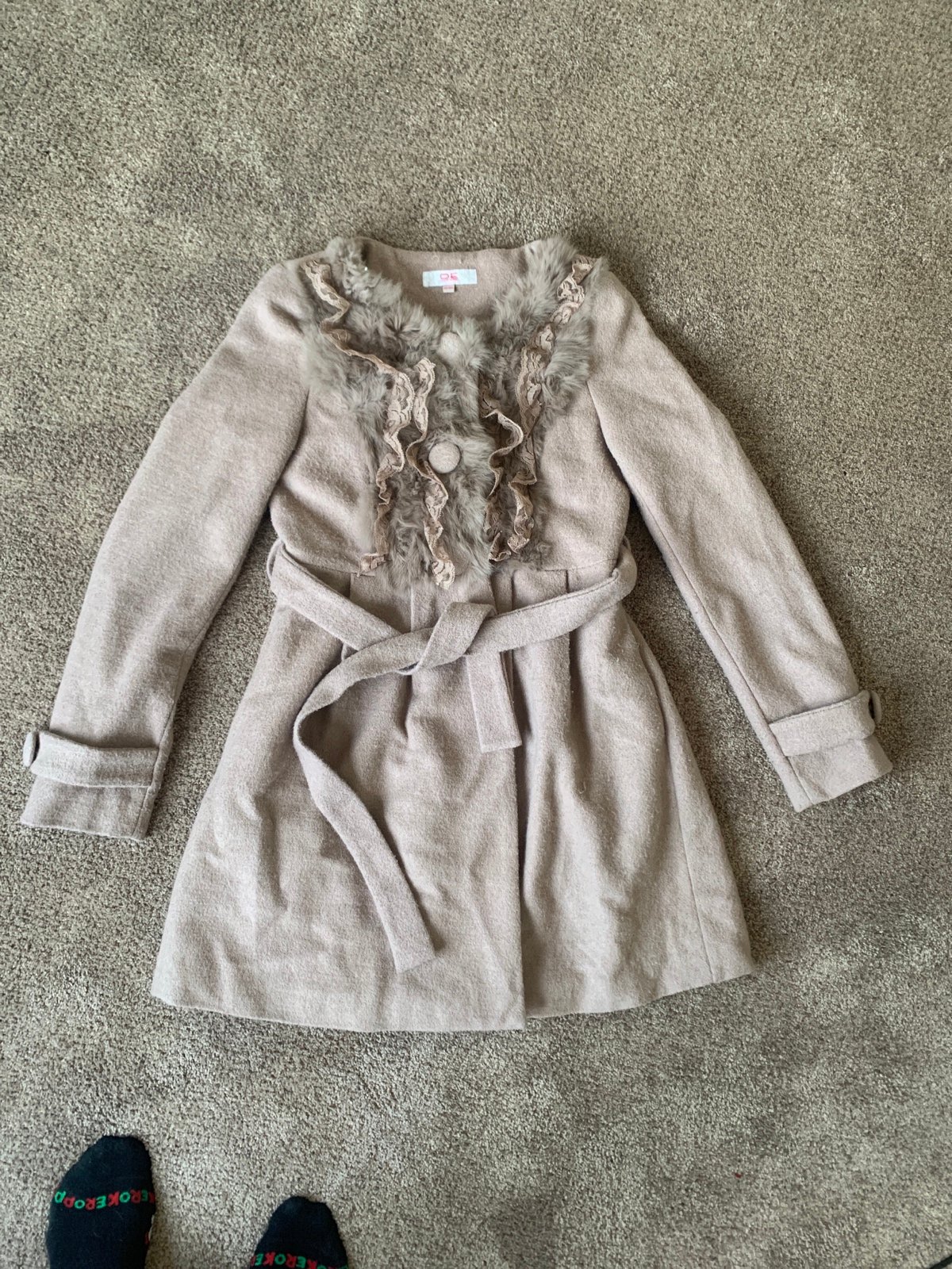Lolita faux fur and lace coat