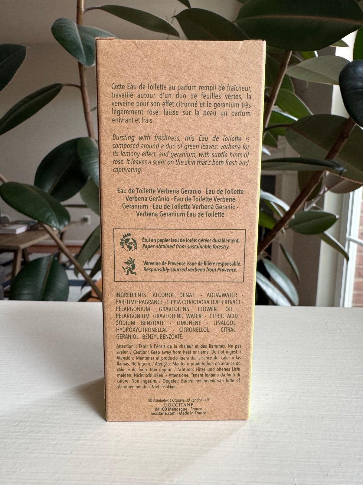 Verveine Geranium L&#039;Occitane en Provence perfume
