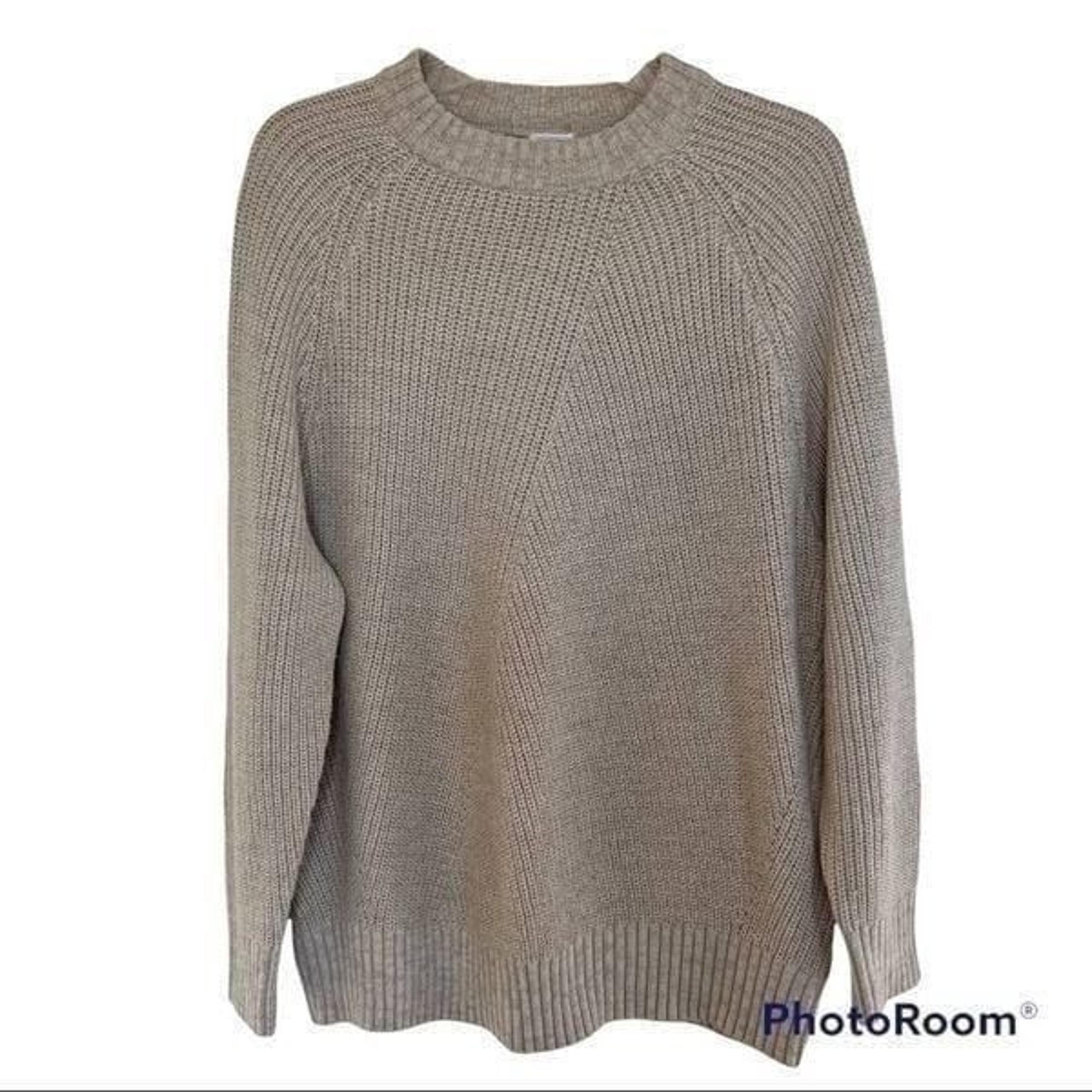 Garage Tan Cable Knit Pullover Crewneck Sweater Size PS