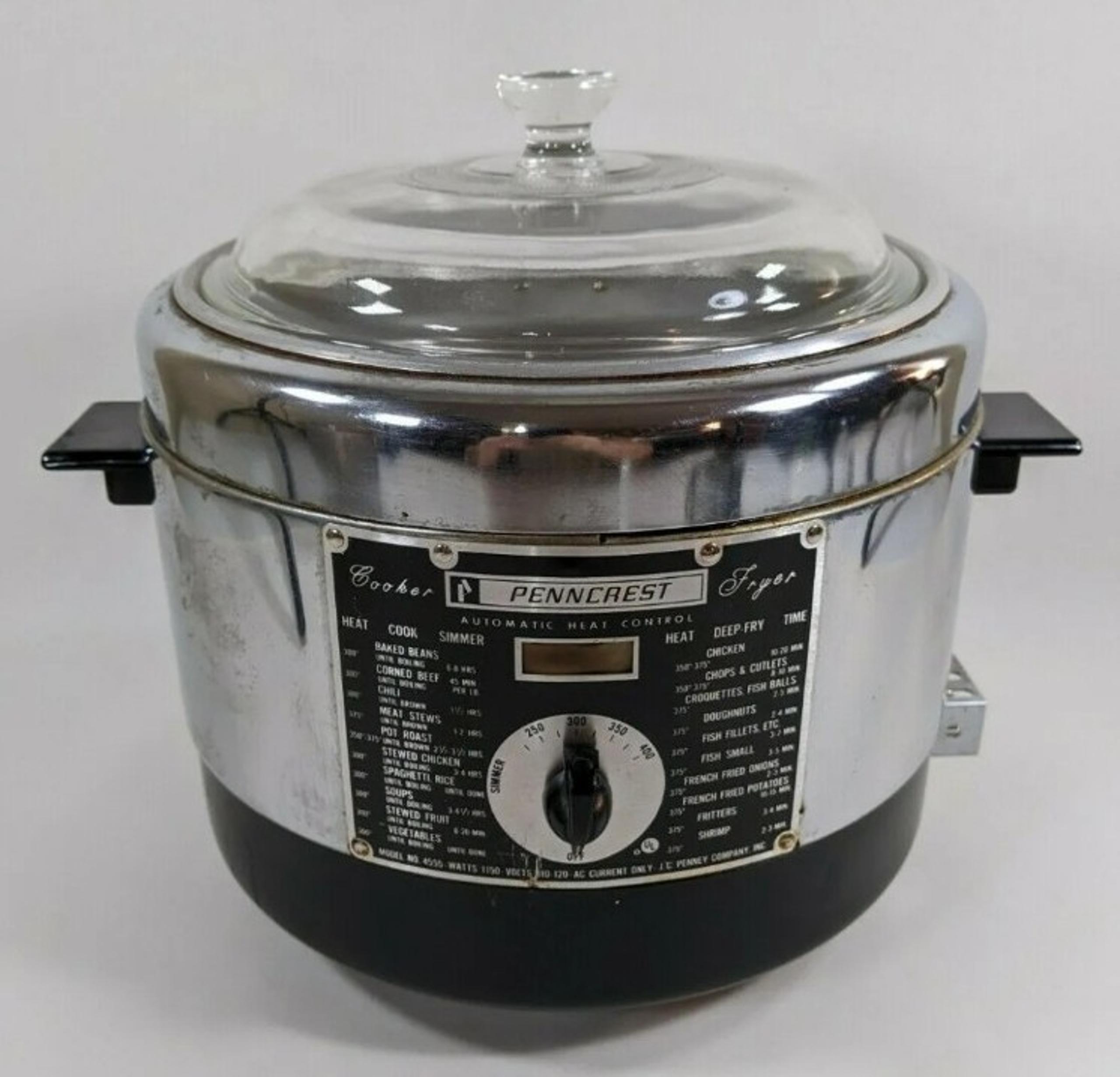Penncrest Automatic Electric Cooker Deep Fryer Silver Vintage