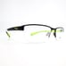 Nike Eyeglasses Frames 8098 015 Black Yellow Rectangular Half Rim 56-16-140