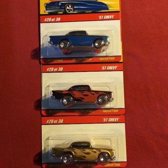 3 Pc. Set Hot Wheels Classics 57 Chevy