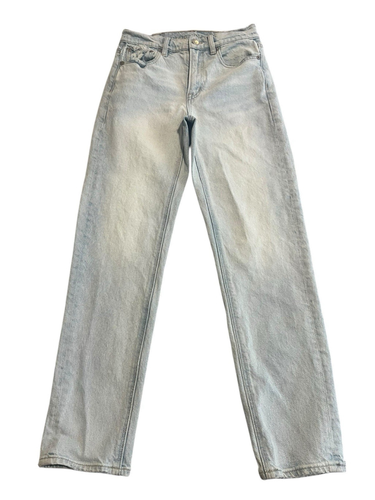 American Eagle Denim Jeans Size 00 Short Super High Rise Straight Leg Pants NWT