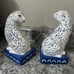 Leopard Opalhouse Ceramic Set Big Cat Bookends Blue White Panther Cheetah PAIR