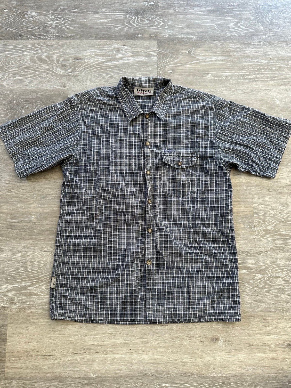 RARE! 90’s Bitch Skateboards button up shirt