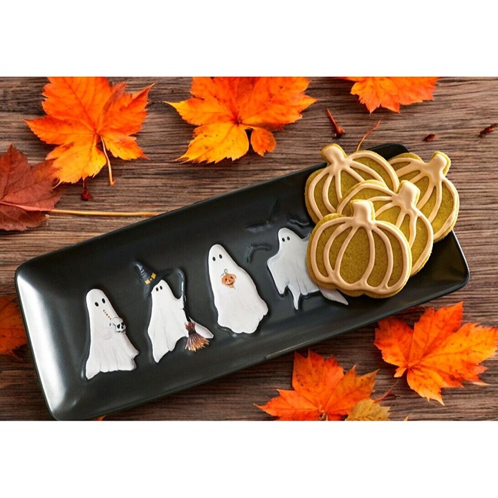 Pottery Barn Scary Squad Tray Platter Halloween Decor Cookie plate GHOST NEW