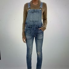 Madewell Blue Denim Distressed Overalls Small