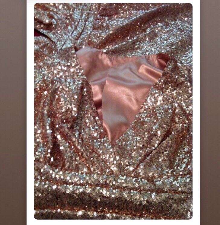 Rose gold sequin fabric