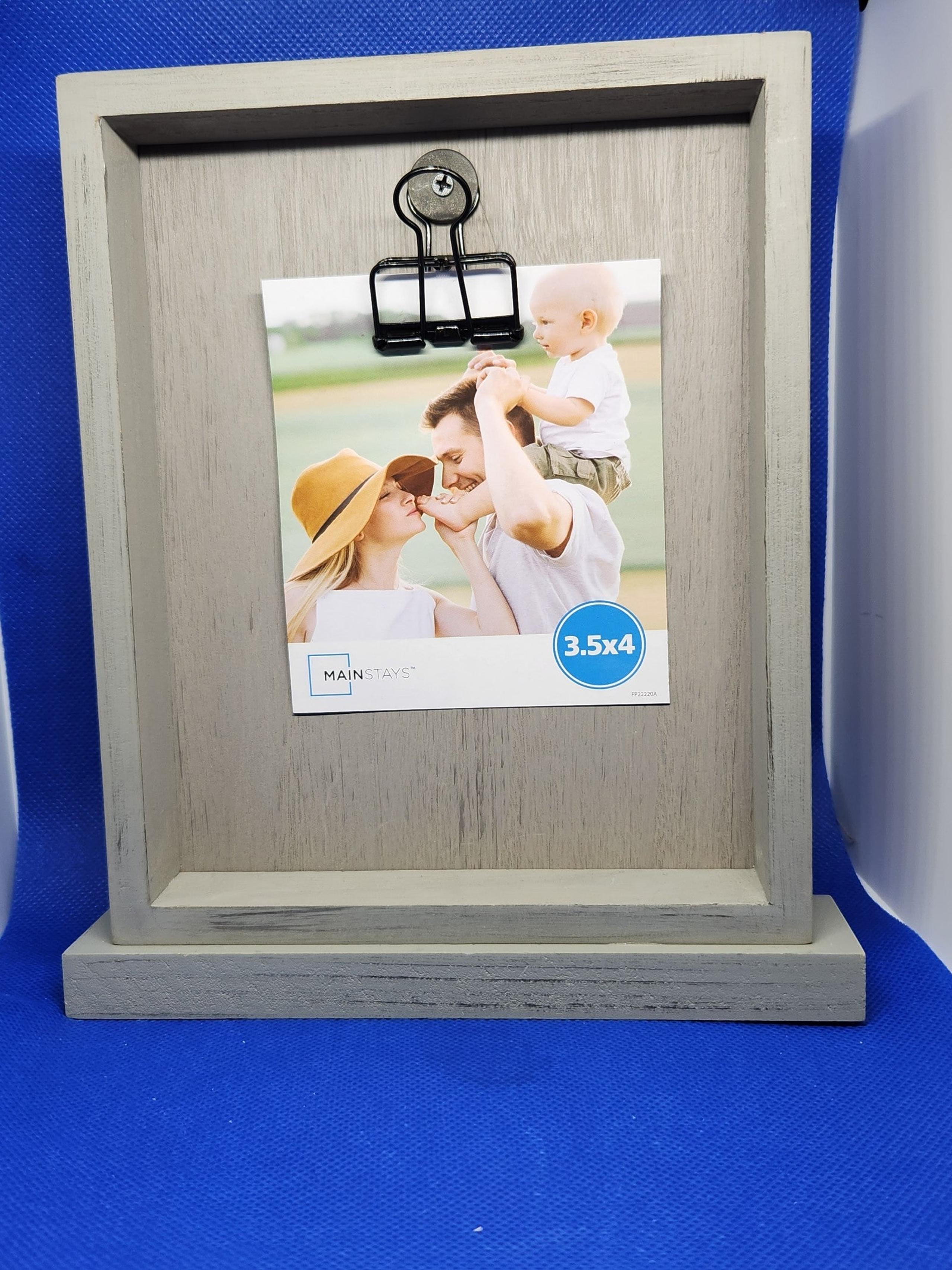 Standing Vertical Wooden Frame With Clip – Holds Photos, Cards