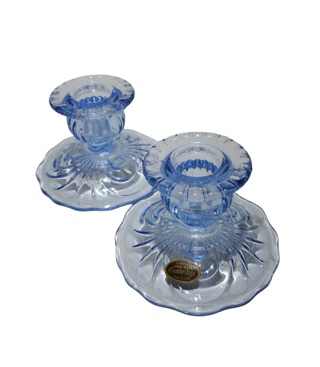 Cambridge CAPRICE BLUE ALPINE CANDLESTICKS PAIR