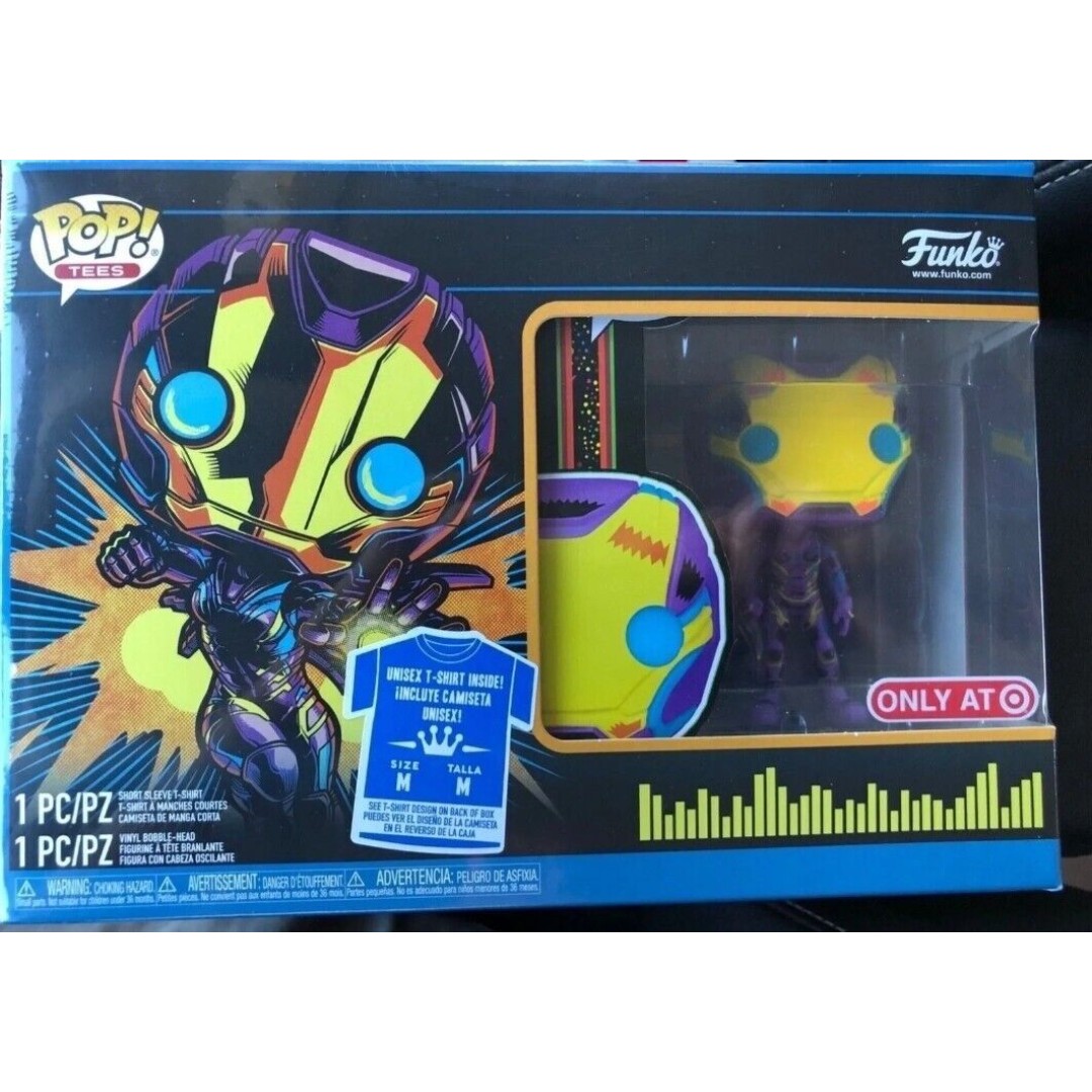 Funko Pop and T-shirt Ironman Rescue black light target exclusive Size Medium