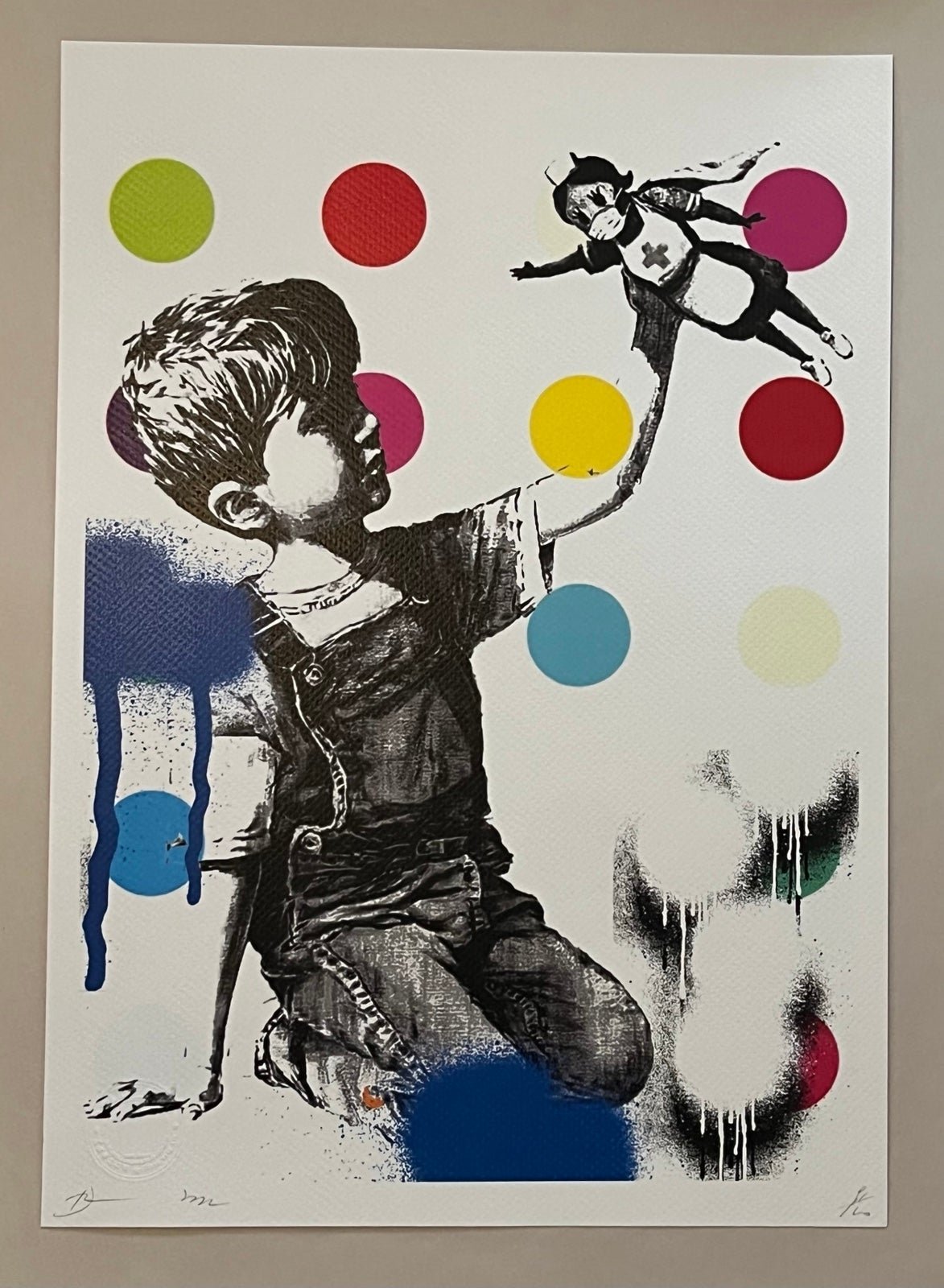 DEATH NYC, Nurse Superhero, Hand Signed Street Art Print Limited Edition w/ COA