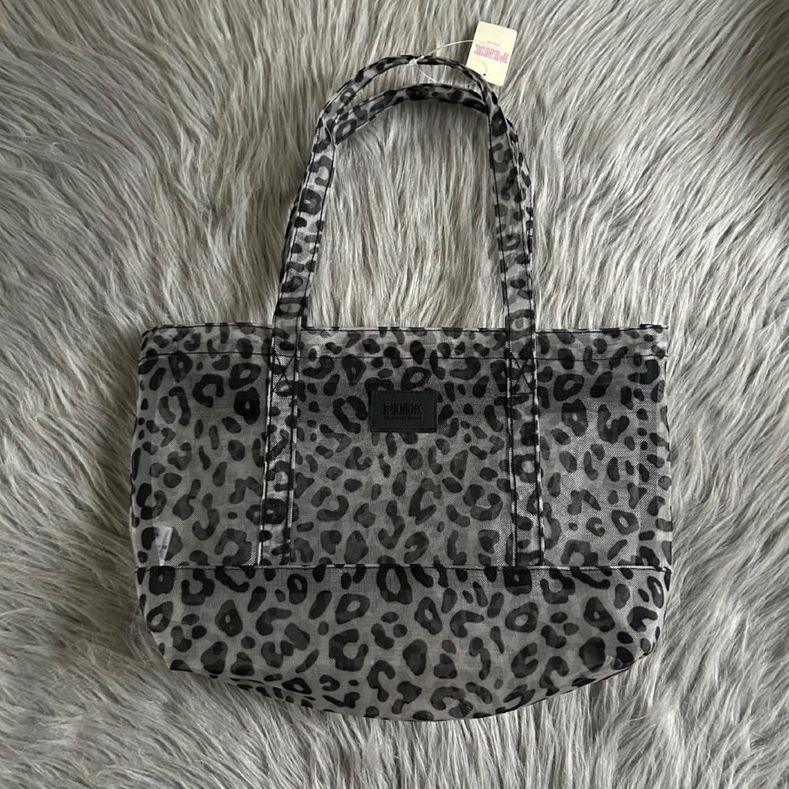 PINK Victoria's Secret Shoulder Bag Womens Purse Gray Sheer Leopard Handbag