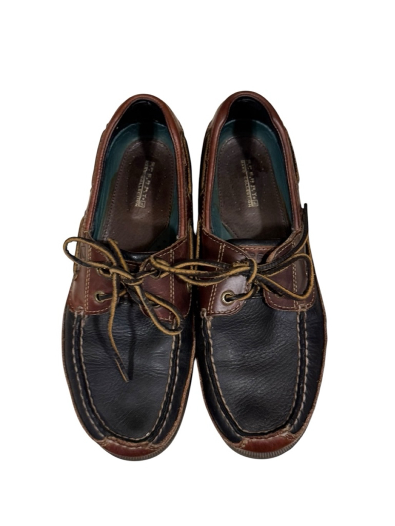 SPERRY Men’s Top-Sider Mako Boat Shoe Brown/Black Leather 0768135 Size 8.5M