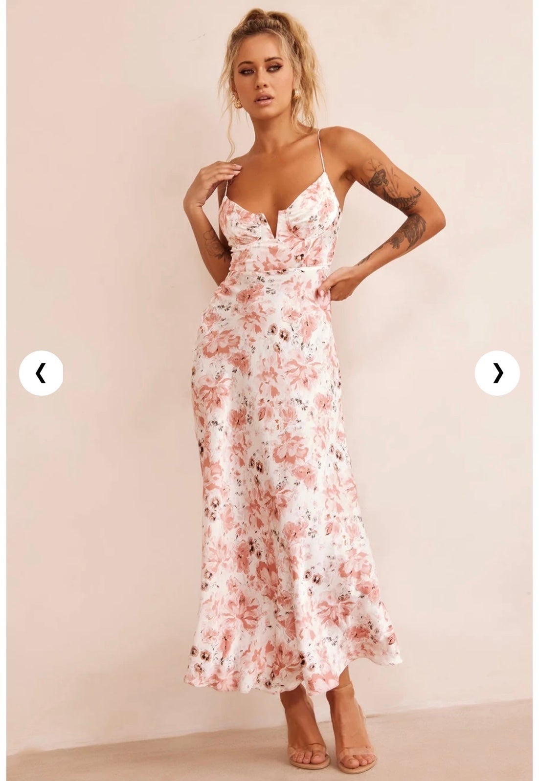 Brand New Sage + Paige Rose Pink Floral Vintage Summer Midi Dress Junior Size XL
